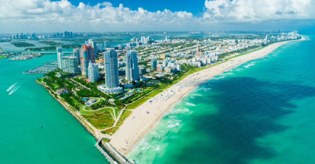 Aerial image of Miami beach