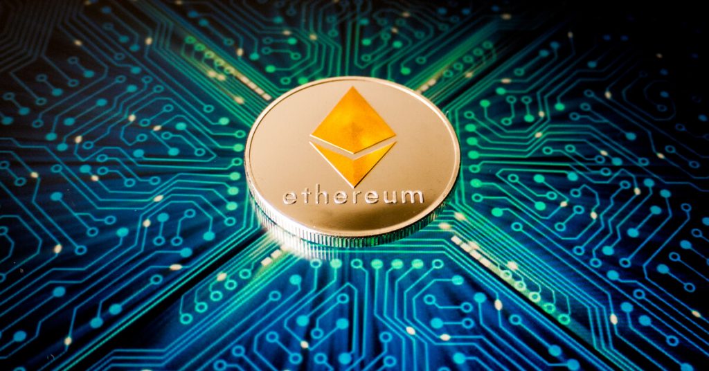 eth coin on chip board