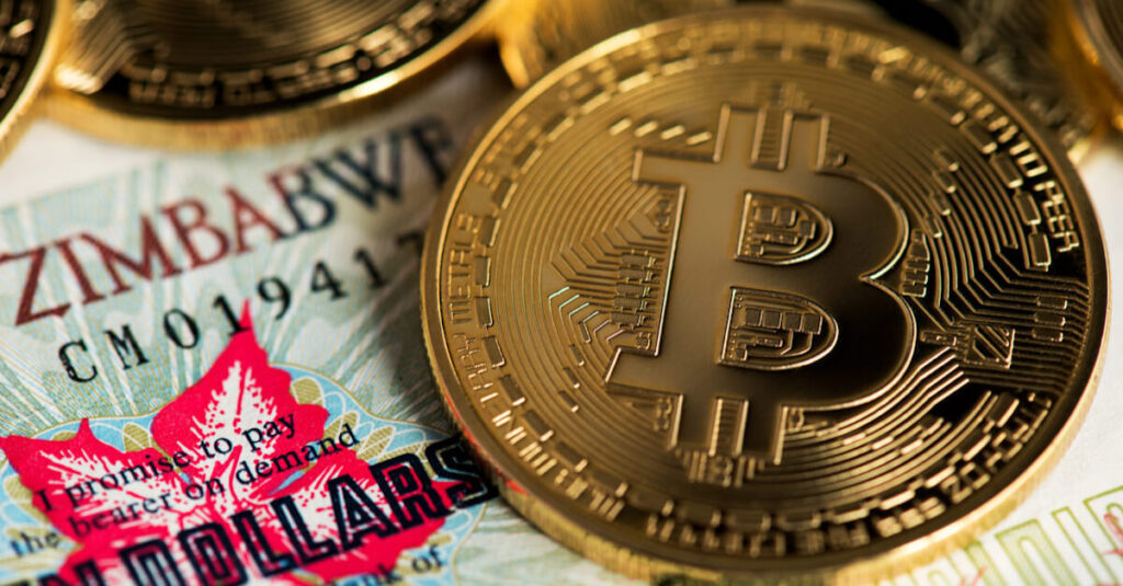 Gold bitcoin on Zimbabwe dollar