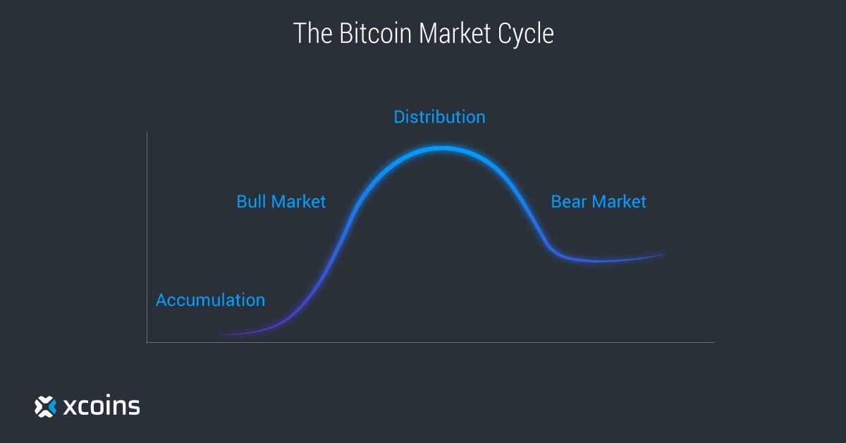 The Bitcoin Market Cycle, depicted in a Xcoins graph