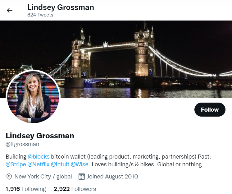 Women in crypto Lindsey Grossman