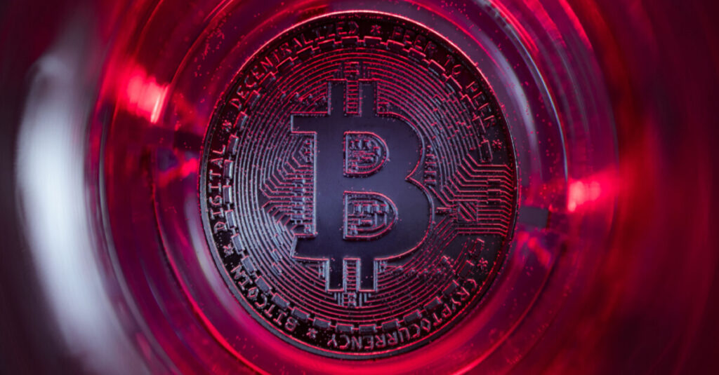 red bitcoin image