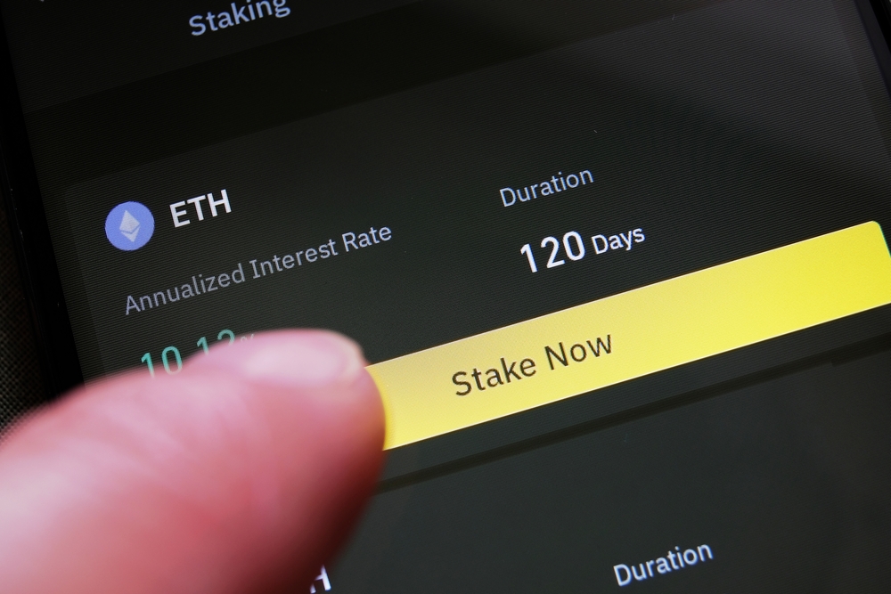 Stake now button on Ethereum dashboard