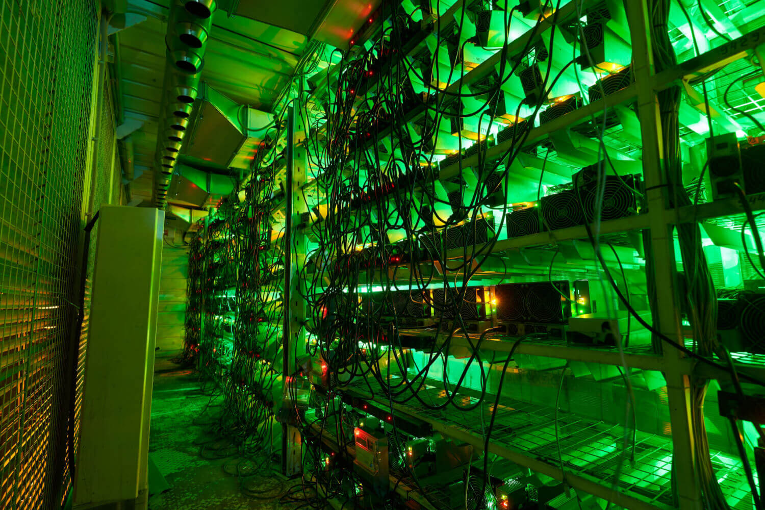 Photo of a Bitcoin mining farm