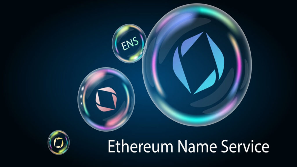 Logo of the Ethereum Name Service in bubbles