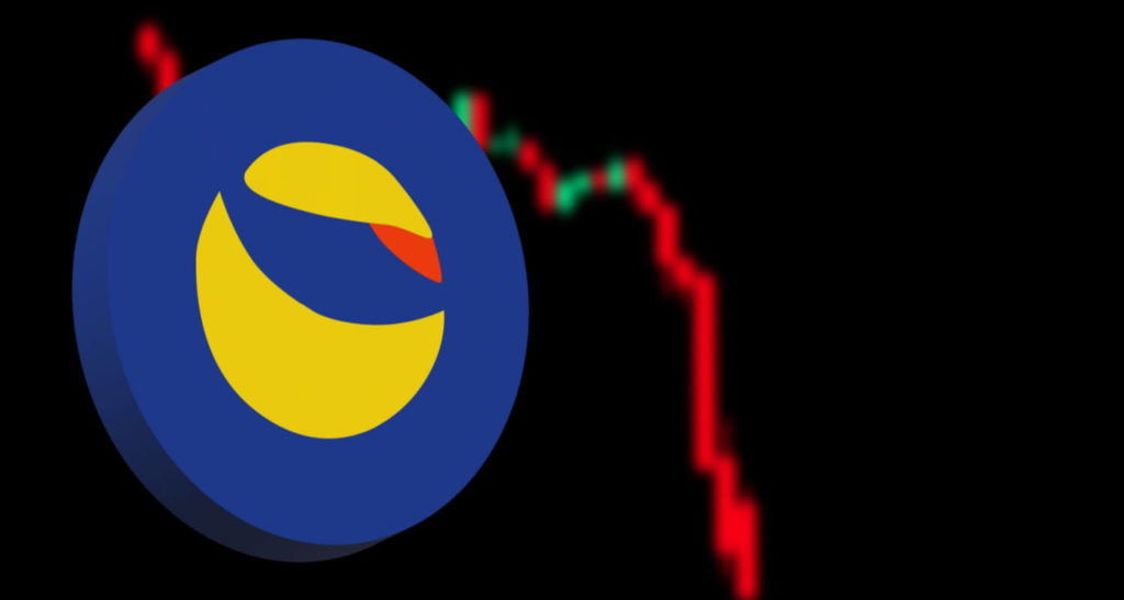 Luna token atop black market screen indicating downwards trend