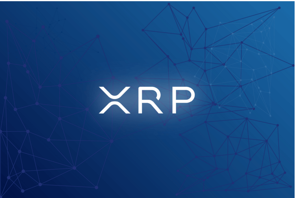Ripple XRP logo on network style background