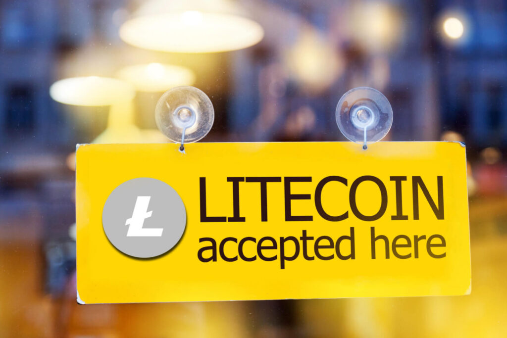 ltc accepted here shop sign on glass shop window