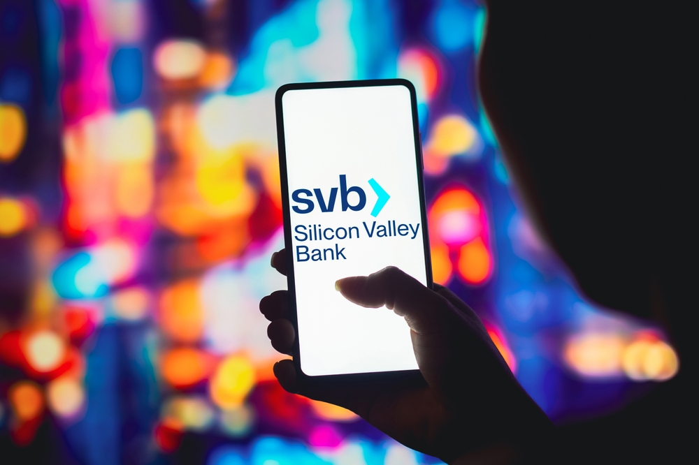 Logo ofsilicon Valley Bank on phone