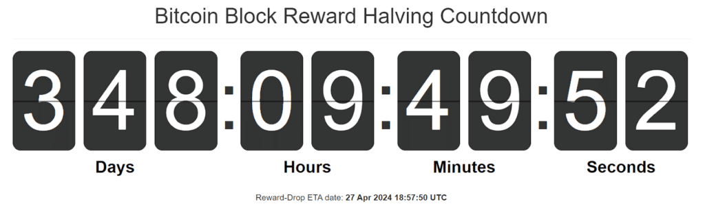 Bitcoin halving countdown calculator