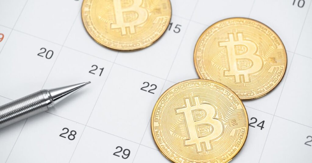 bitcoins en un calendario